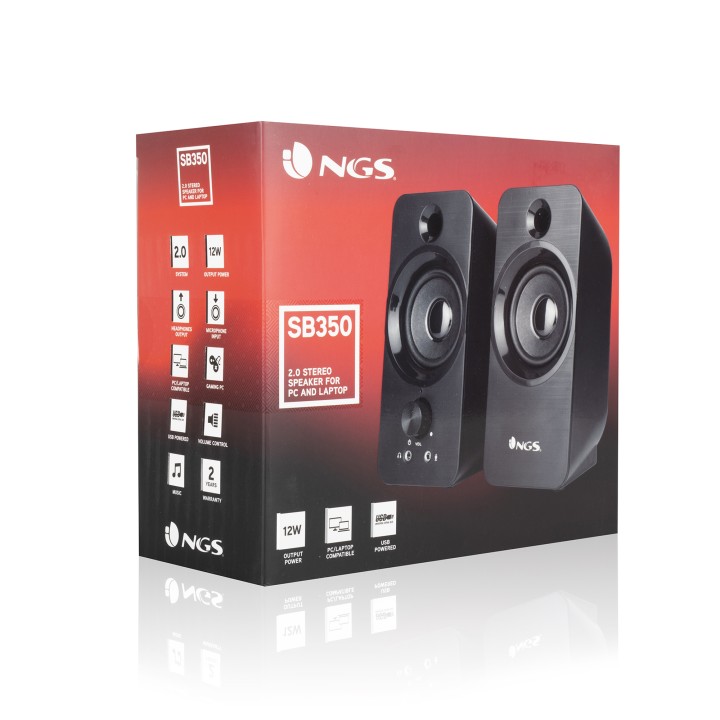 Altavoces Gaming NGS Multimedia 2.0 6W Negro (SB350)
