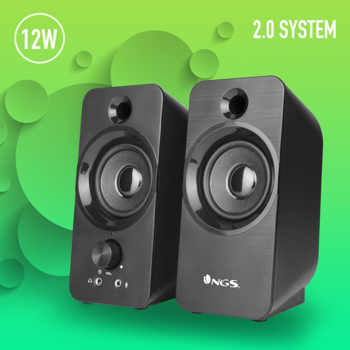 Altavoces Gaming NGS Multimedia 2.0 6W Negro (SB350)