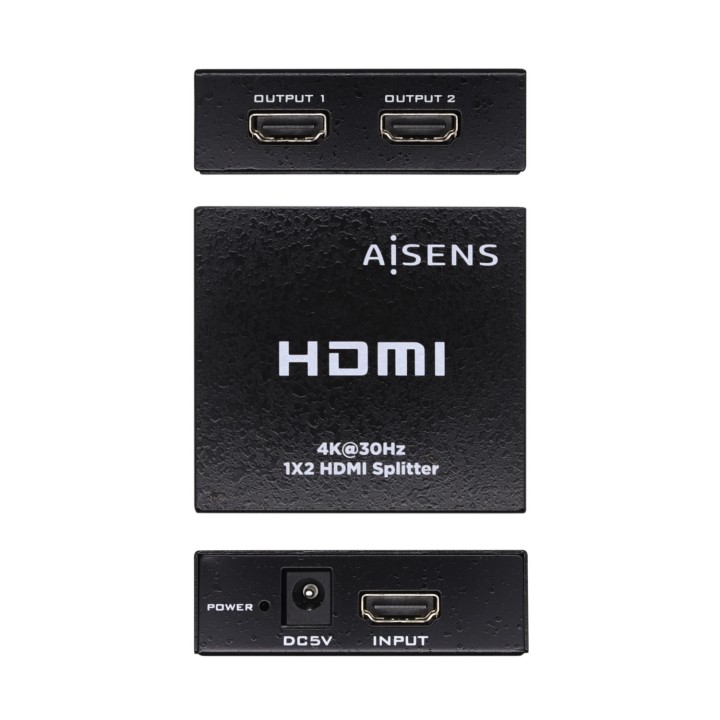 Splitter AISENS 4K UHD 3D 2xHDMI Out Negro (A123-0506)
