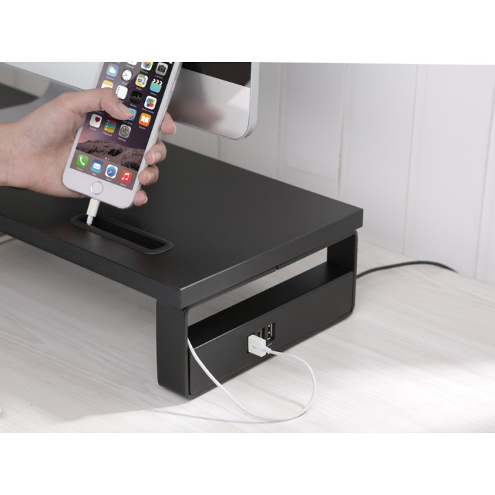 Soporte Escritorio EQUIP Monitor USB Negro (EQ650881)