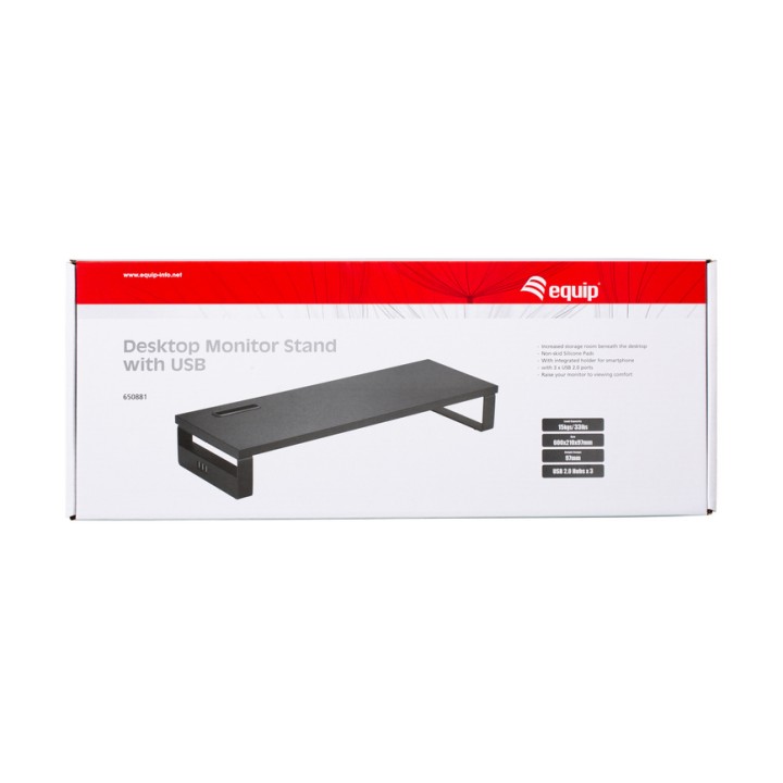 Soporte Escritorio EQUIP Monitor USB Negro (EQ650881)