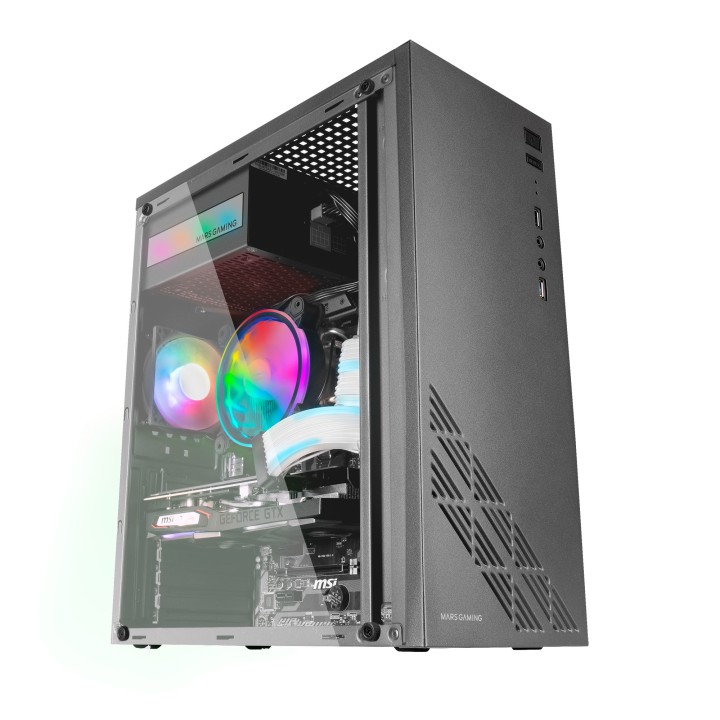 Semitorre Mars Gaming FRGB S/F USB2/3 ATX Negra (MC100)