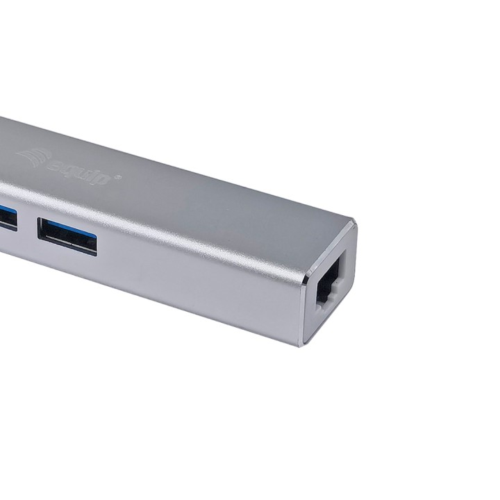 Adaptador EQUIP USB-C a USB-A/RJ45 Plata (EQ133481)