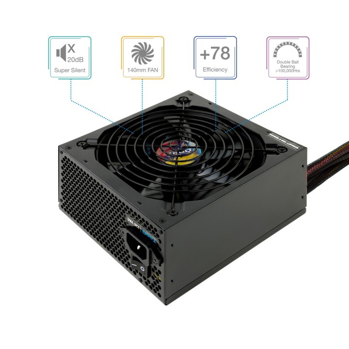 Fuente TooQ ATX 750W PFC 140mm Negra (TQAPOLO-750SP)