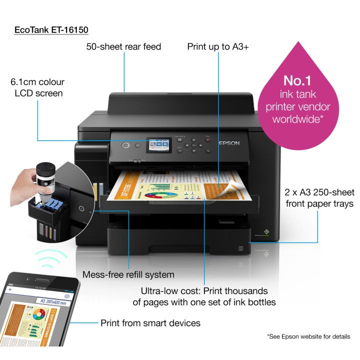 Epson EcoTank ET-16150 A3+ Color USB WiFi (C11CJ04401)