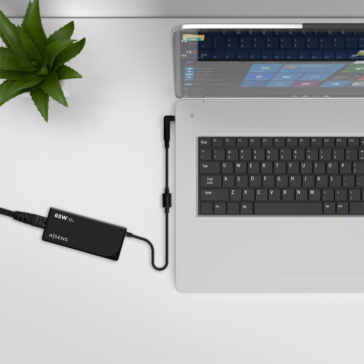 Cargador AISENS 65W 9 DC USB-A Negro (ASLC-65WAUTO-BK)