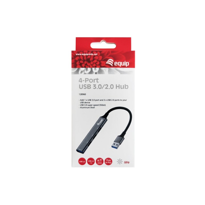 Hub EQUIP Life USB-A a 1xUSB-A 3.0 2xUSB 2.0 (EQ128960)