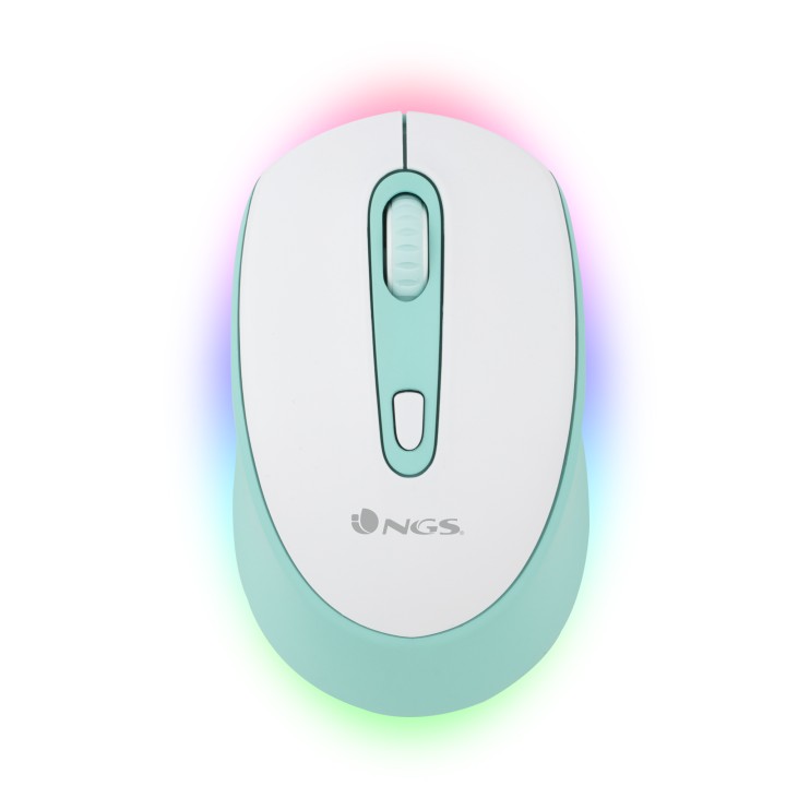 Ratón NGS Óptico BT 2400dpi Blanco/Menta (SMOGMINT-RB)