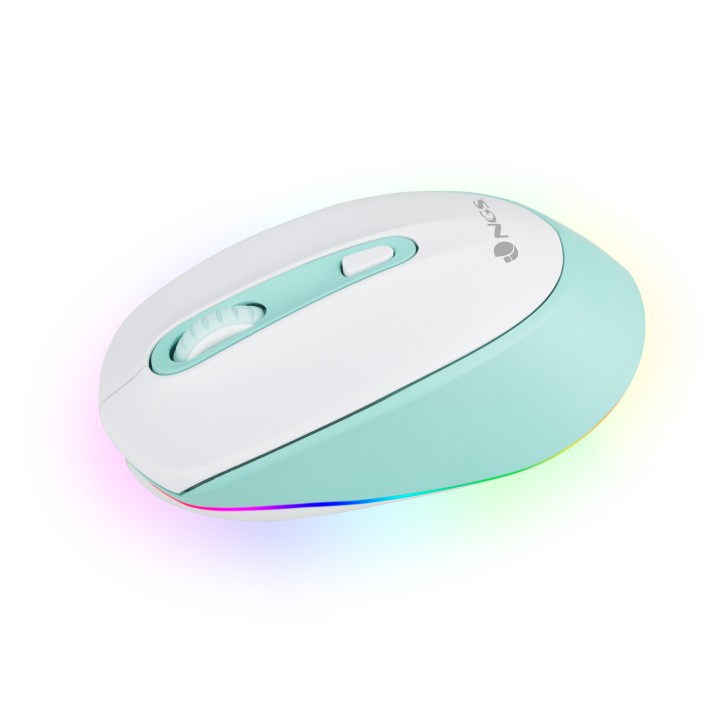 Ratón NGS Óptico BT 2400dpi Blanco/Menta (SMOGMINT-RB)