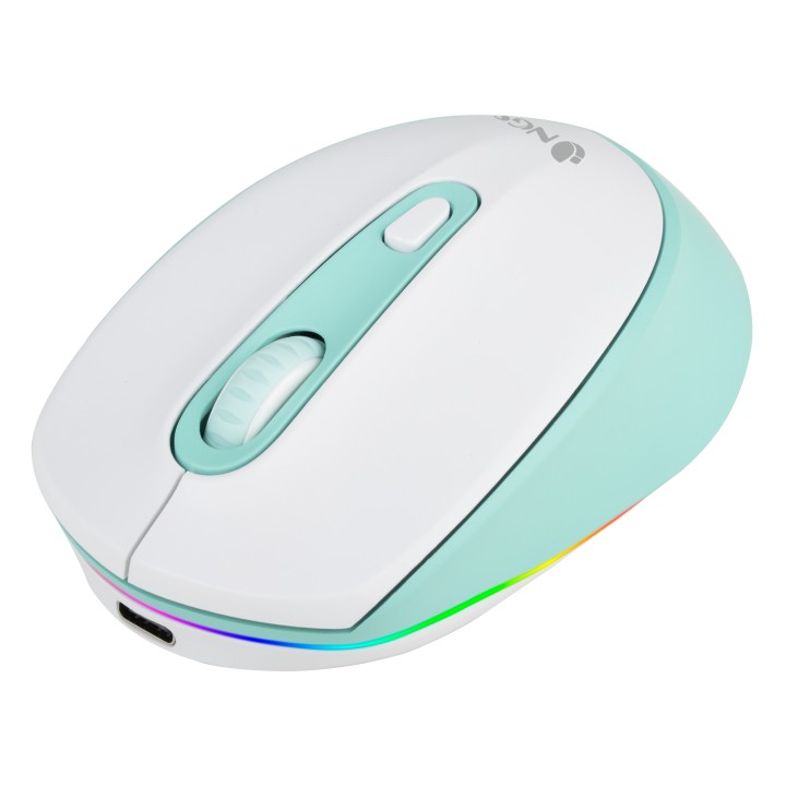 Ratón NGS Óptico BT 2400dpi Blanco/Menta (SMOGMINT-RB)