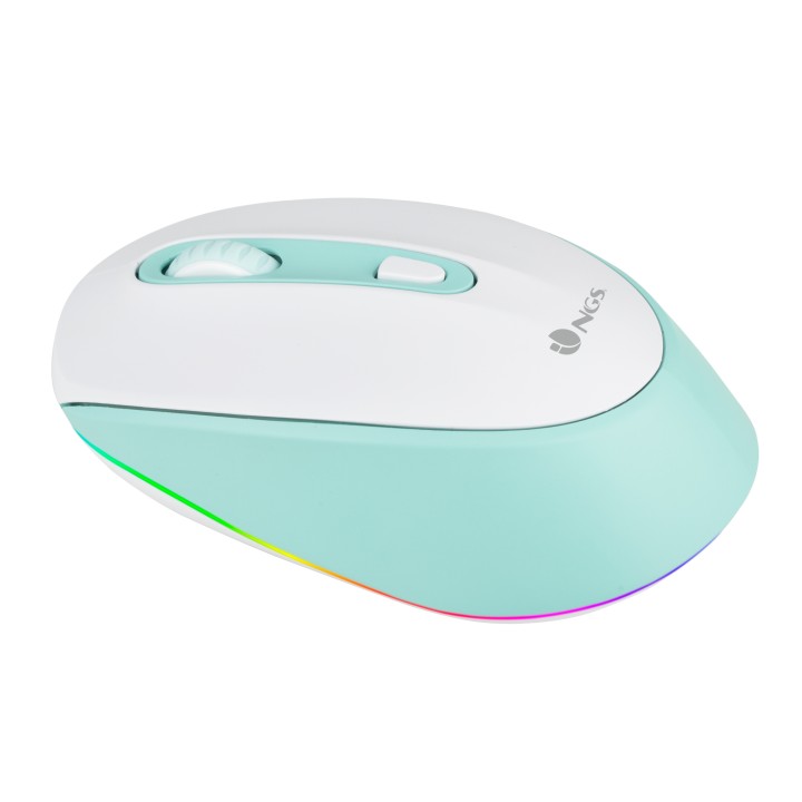 Ratón NGS Óptico BT 2400dpi Blanco/Menta (SMOGMINT-RB)