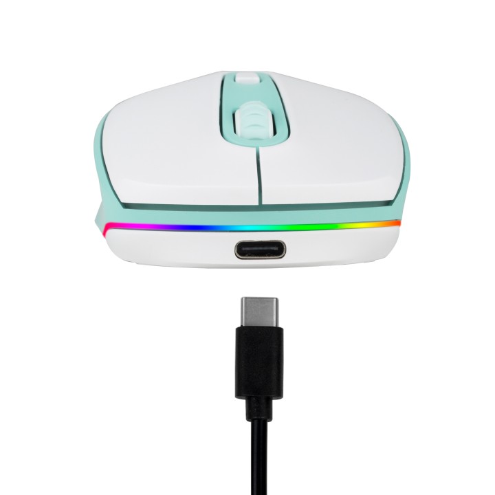Ratón NGS Óptico BT 2400dpi Blanco/Menta (SMOGMINT-RB)