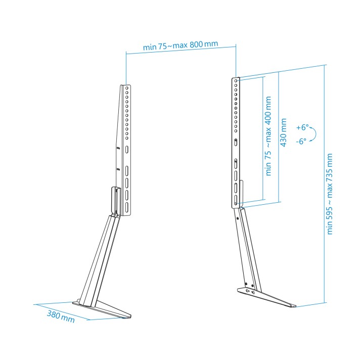 Soporte Mesa TOOQ 32"-70" Inclinable 50Kg (DB3270T-B)