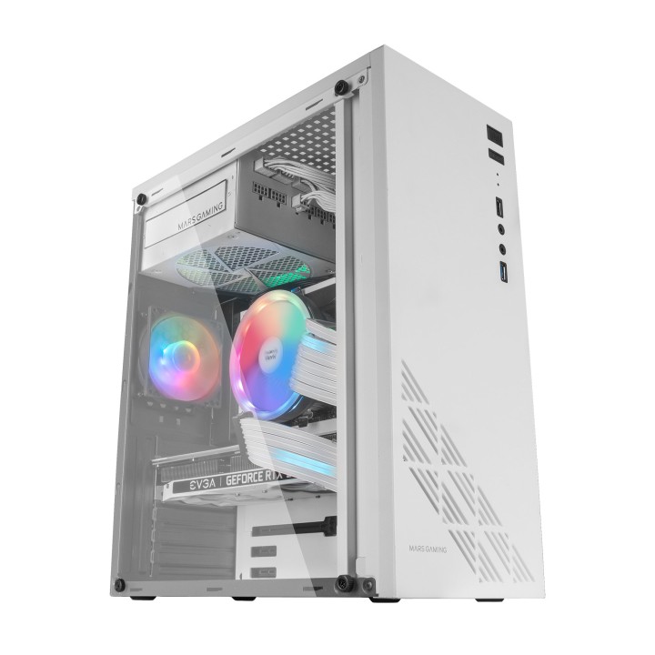 Caja Mars Gaming FRGB ATX mATX Mini-ITX Blanca (MC100W)