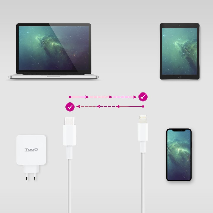Nanocable Lightning/M a USB-C/M 50cm Blanco(10.10.0600)