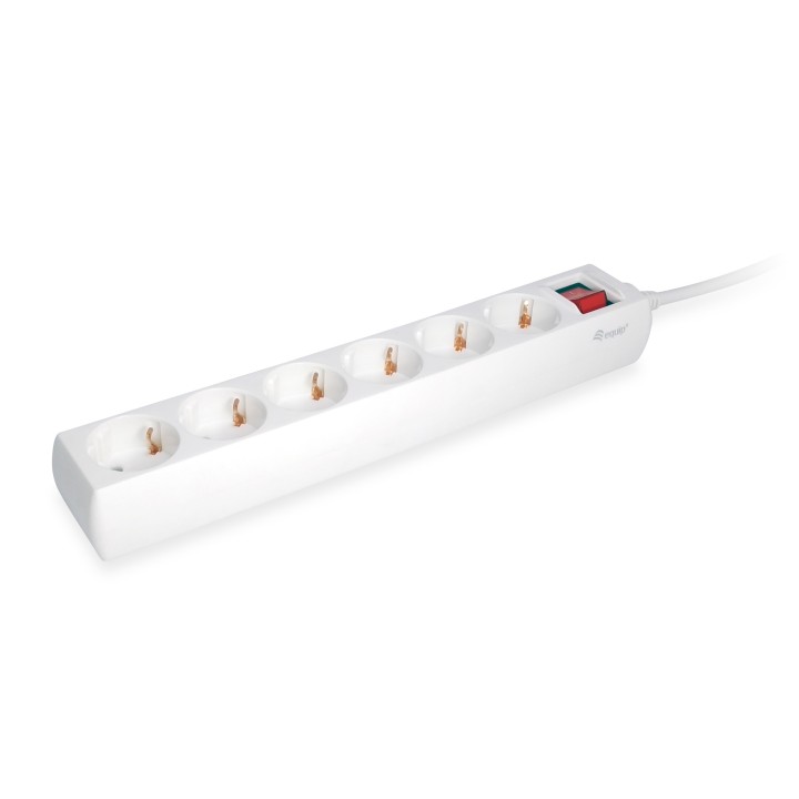 Regleta EQUIP 6xSchuko Interruptor Blanca (EQ245552)