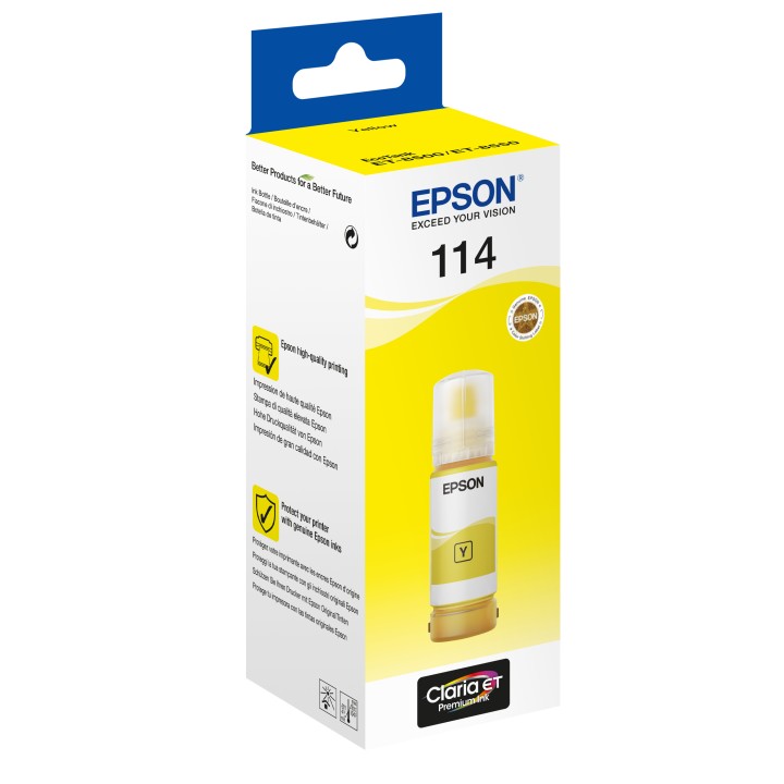 Botella de Tinta Epson 114 Amarillo 70ml (C13T07B440)