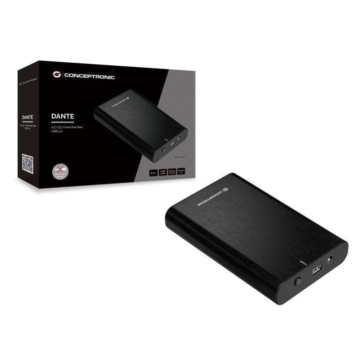 Caja CONCEPTRONIC SSD/HD 2.5"/3.5" USB3 Negra(DANTE02B)