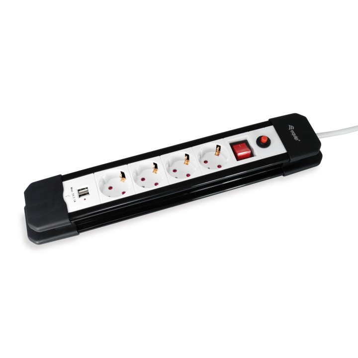 Regleta EQUIP 4xSchuko 2xUSB Interruptor (EQ245553)