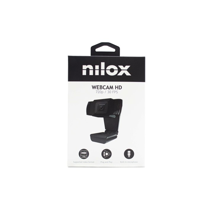 WebCam NILOX HD 720p USB 2.0 Micrófono Negra (NXWC02)