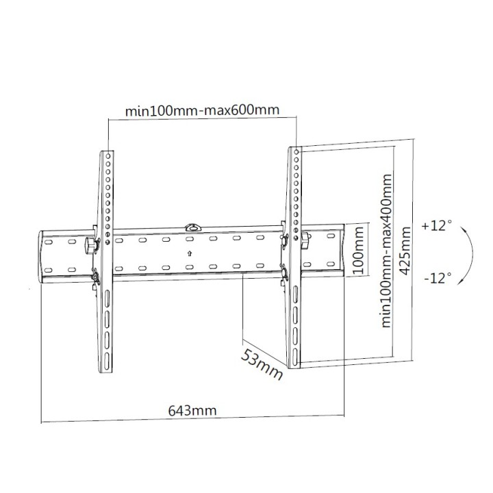 Soporte Pared EQUIP 37"-70" Inclinable 40Kg (EQ650332)