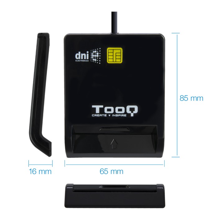 Lector Tarjetas TooQ DNIe USB-C 2.0 Negro (TQR-211B)