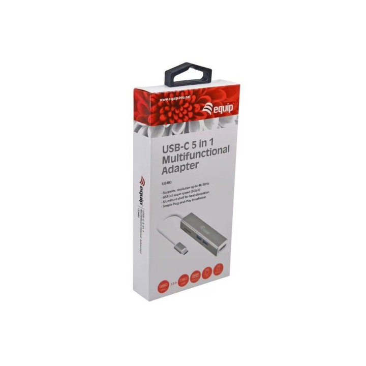 Adaptador EQUIP USB-C a HDMI/USB-A/Lector (EQ133480)