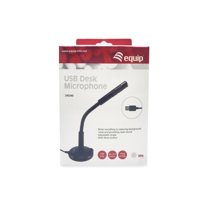 Microfóno Sobremesa EQUIP Life USB-A Negro (EQ245340)