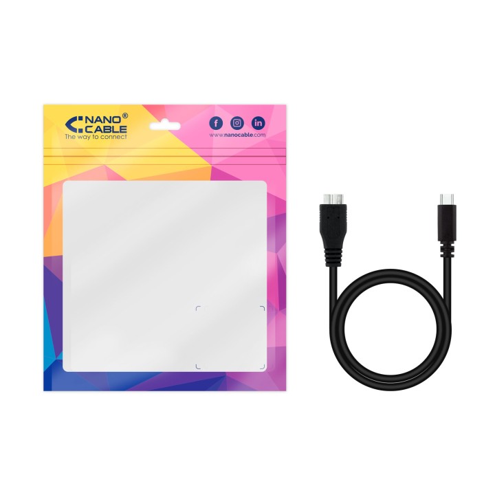 Nanocable USB-C/M a mUSB/M 1m Negro (10.01.1201-BK)