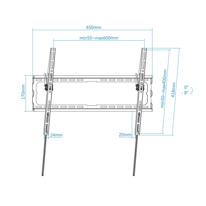 Soporte Pared TOOQ 37-80" Inclinable 45Kg (LP1081T-B)