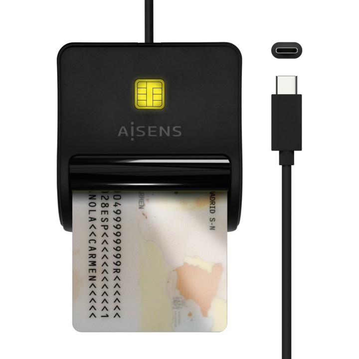 Lector Tarjetas AISENS DNIe Usb-C Negro (ASCR-SN03C-BK)