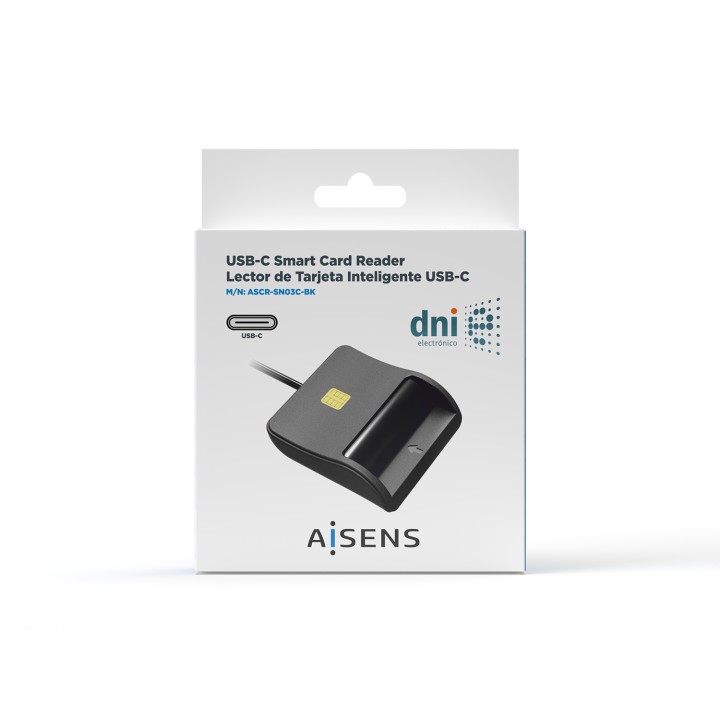 Lector Tarjetas AISENS DNIe Usb-C Negro (ASCR-SN03C-BK)