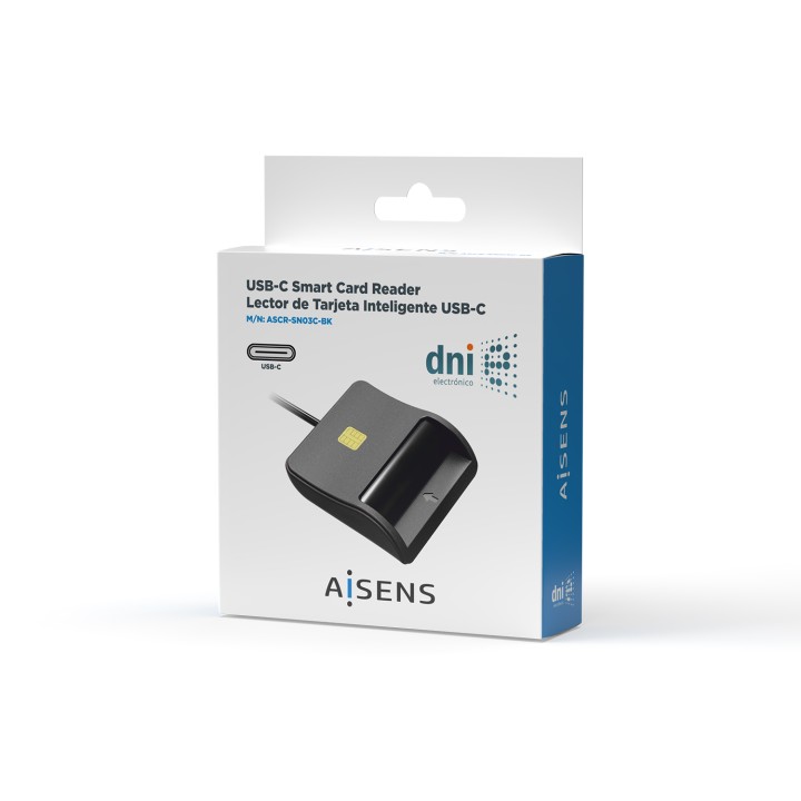 Lector Tarjetas AISENS DNIe Usb-C Negro (ASCR-SN03C-BK)