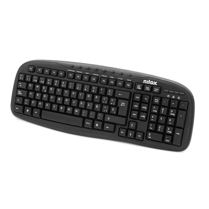 Teclado NILOX Multimedia USB Negro (NXKBE000001)