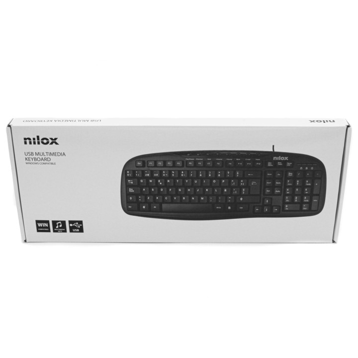 Teclado NILOX Multimedia USB Negro (NXKBE000001)