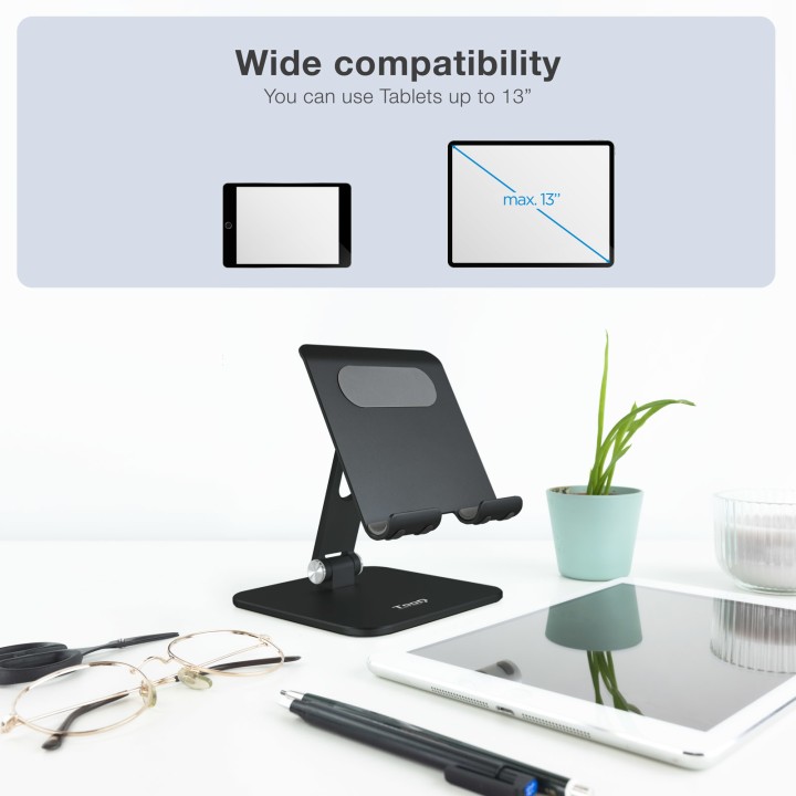 Soporte Tablet TOOQ Plegable 13" Negro(PH-HERMES-NOCHE)