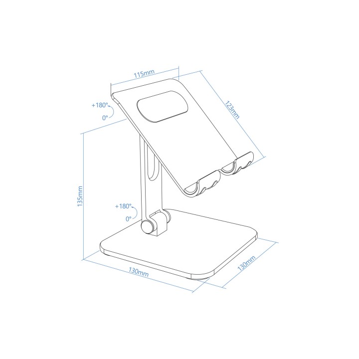 Soporte Tablet TOOQ Plegable 13" Negro(PH-HERMES-NOCHE)