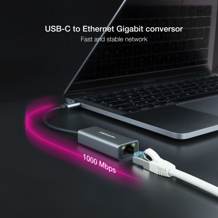 Adaptador Nanocable USB-C a RJ45 15cm Gris (10.03.0406)