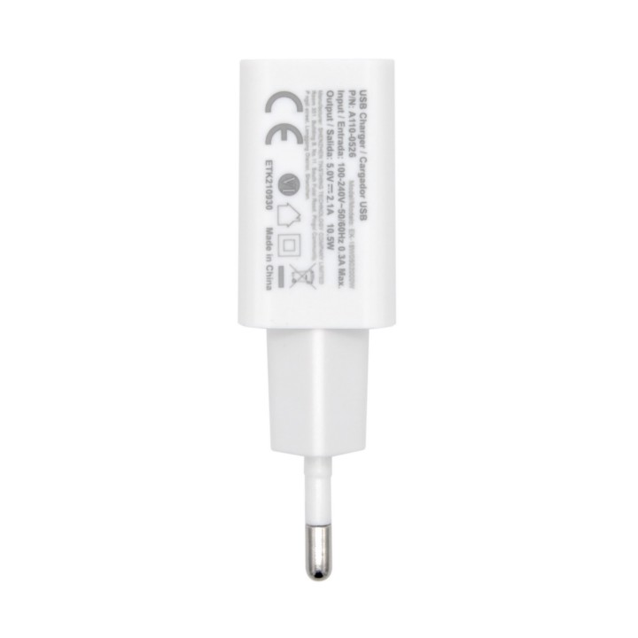 Cargador de Pared AISENS 10W 1xUSB-A Blanco (A110-0526)