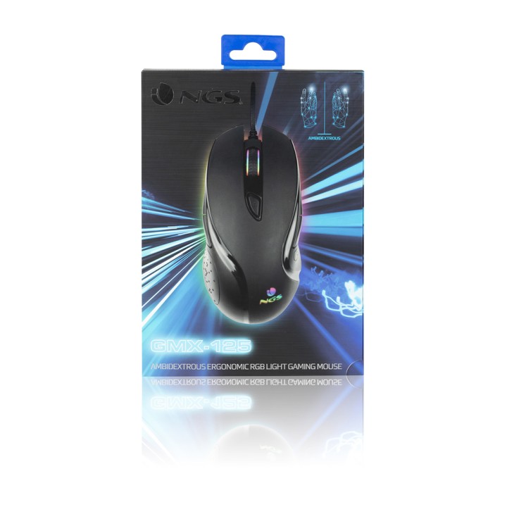 Ratón Gaming NGS Óptico RGB USB 7200dpi Negro (GMX-125)