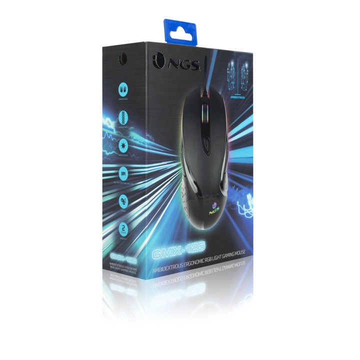 Ratón Gaming NGS Óptico RGB USB 7200dpi Negro (GMX-125)