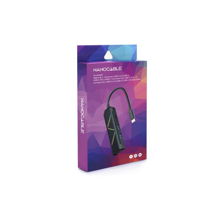 Hub Nanocable USB-C a 2USB-A 1USB-C 1HDMI (10.16.0401)