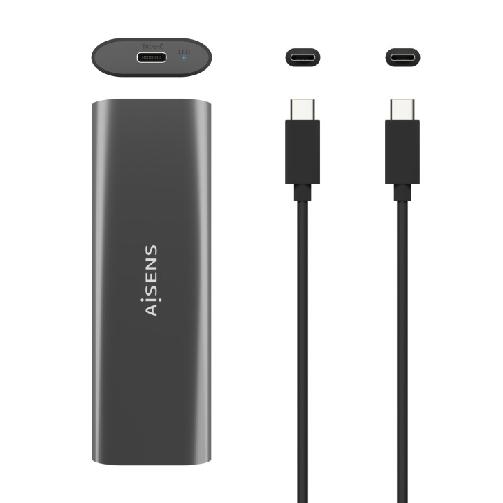 Caja AISENS SSD M.2/SATA USB-C 3.1 Gris (ASM2-015GR)