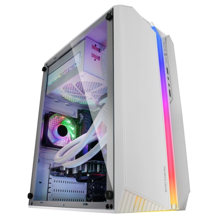 Caja Compacta Mars Gaming ARGB mATX Blanca (MCS1W)