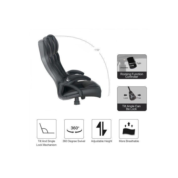 Silla de Oficina EQUIP Ergonómica Negra (EQ651016)