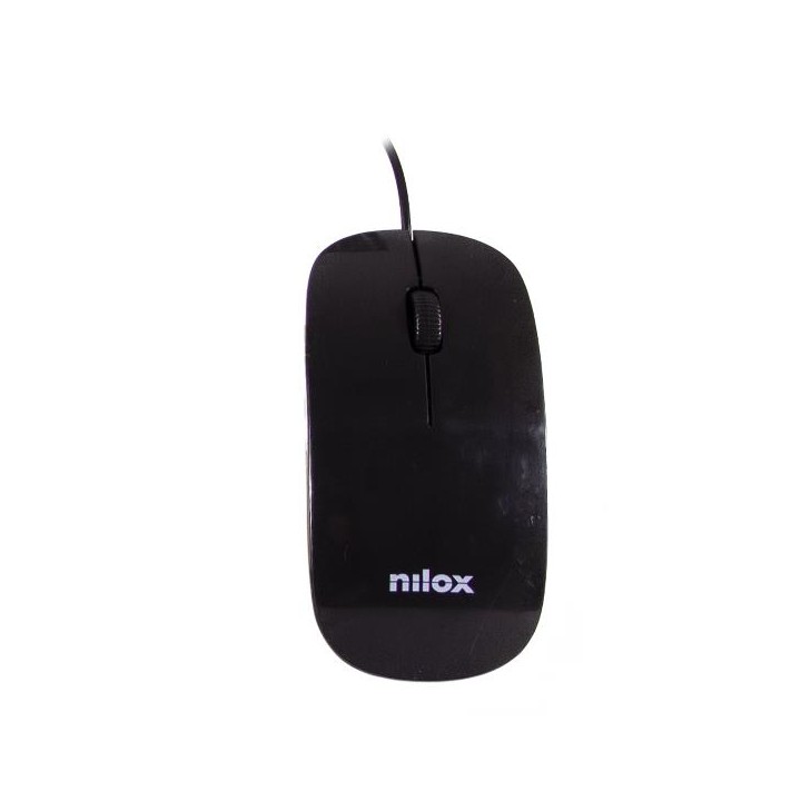 T+Ratón NILOX Flat USB 1000dpi Negro (NXKME000004)