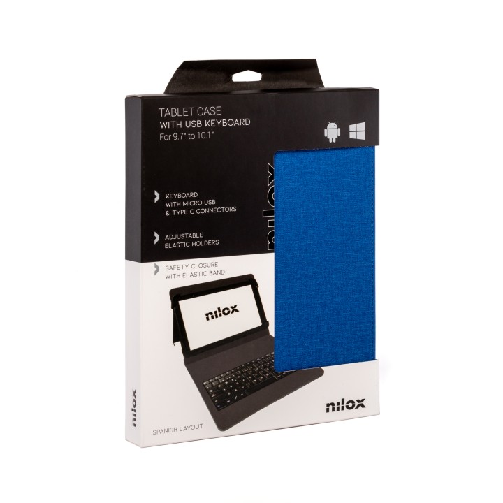 Funda+Teclado NILOX Universal 9.7"-10.5" Azul (NXFU003)