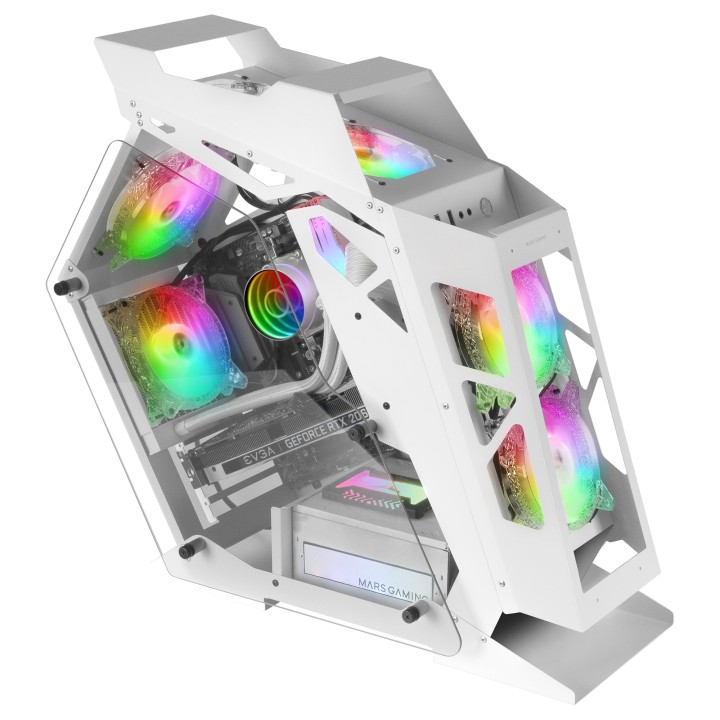 Caja Compacta Mars Gaming ARGB ATX mATX Blanca (MC61W)