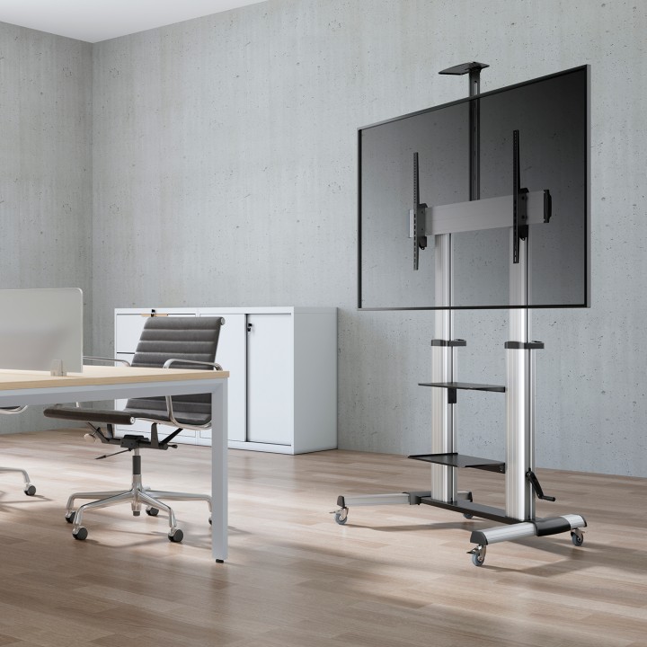 Soporte Suelo AISENS 60-100" Ruedas Plata (FT100TE-125)