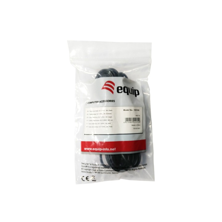 Cable Telefónico EQUIP RJ11 5m Negro (EQ105104)